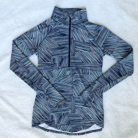 Under Armour Tops - Under Armour Fitted Coldgear Half Zip Top Navy Light Blue Pocket Women Size S